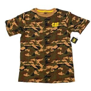 Caterpillar tractor NWT Camo logo boys shirt tee shirt t-shirt L 14/16